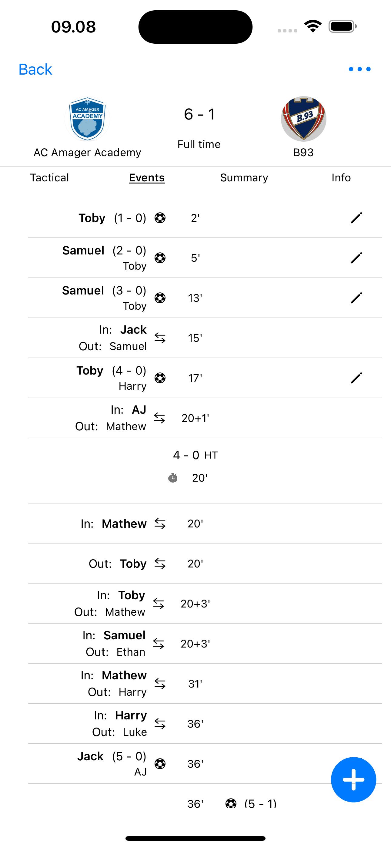 Match Events
